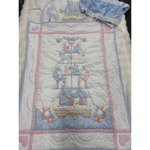 House of Hatten Baby Girls Crib Animals Bed Skirt Dust Ruffle